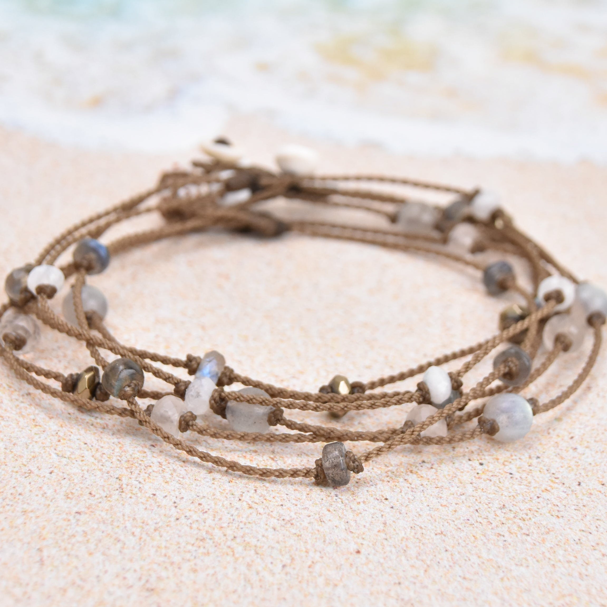 Natural Stones Princess Anklet-Labradorite Pyrite