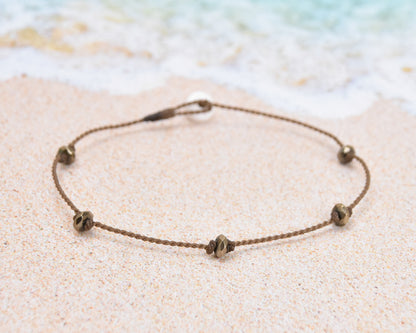 Natural Stones Princess Anklet-Labradorite Moonstone Pyrite