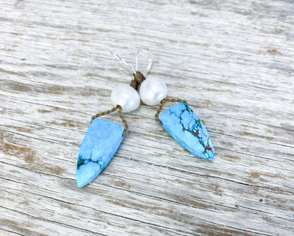 Pyramid + Pearl Earrings