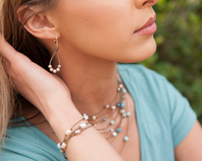 Dainty Pearl Loop Earrings
