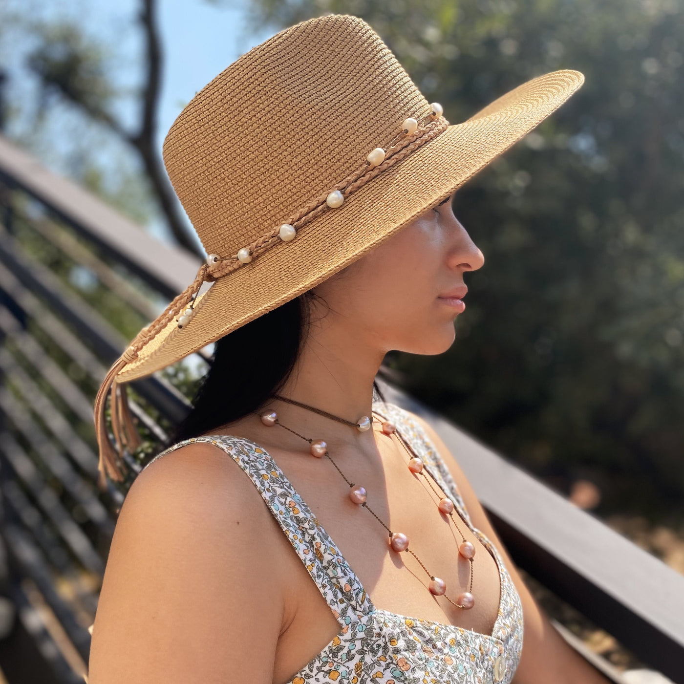 Pearl + Stone Duets - necklace + hatband