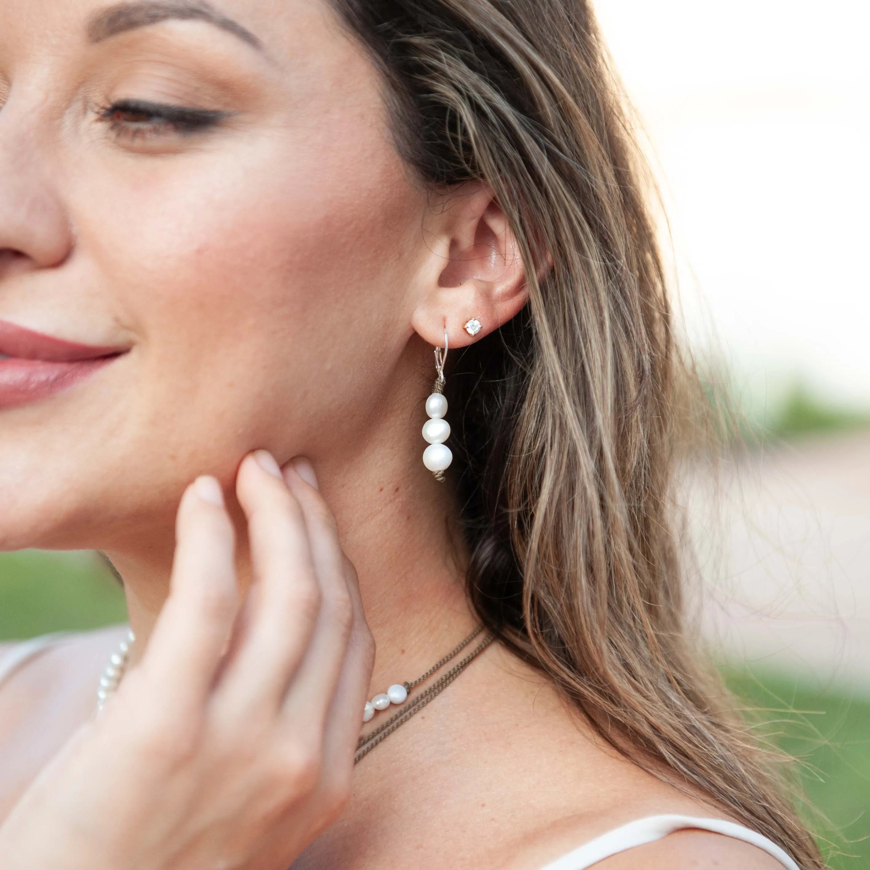 Stacked Pearl Earrings