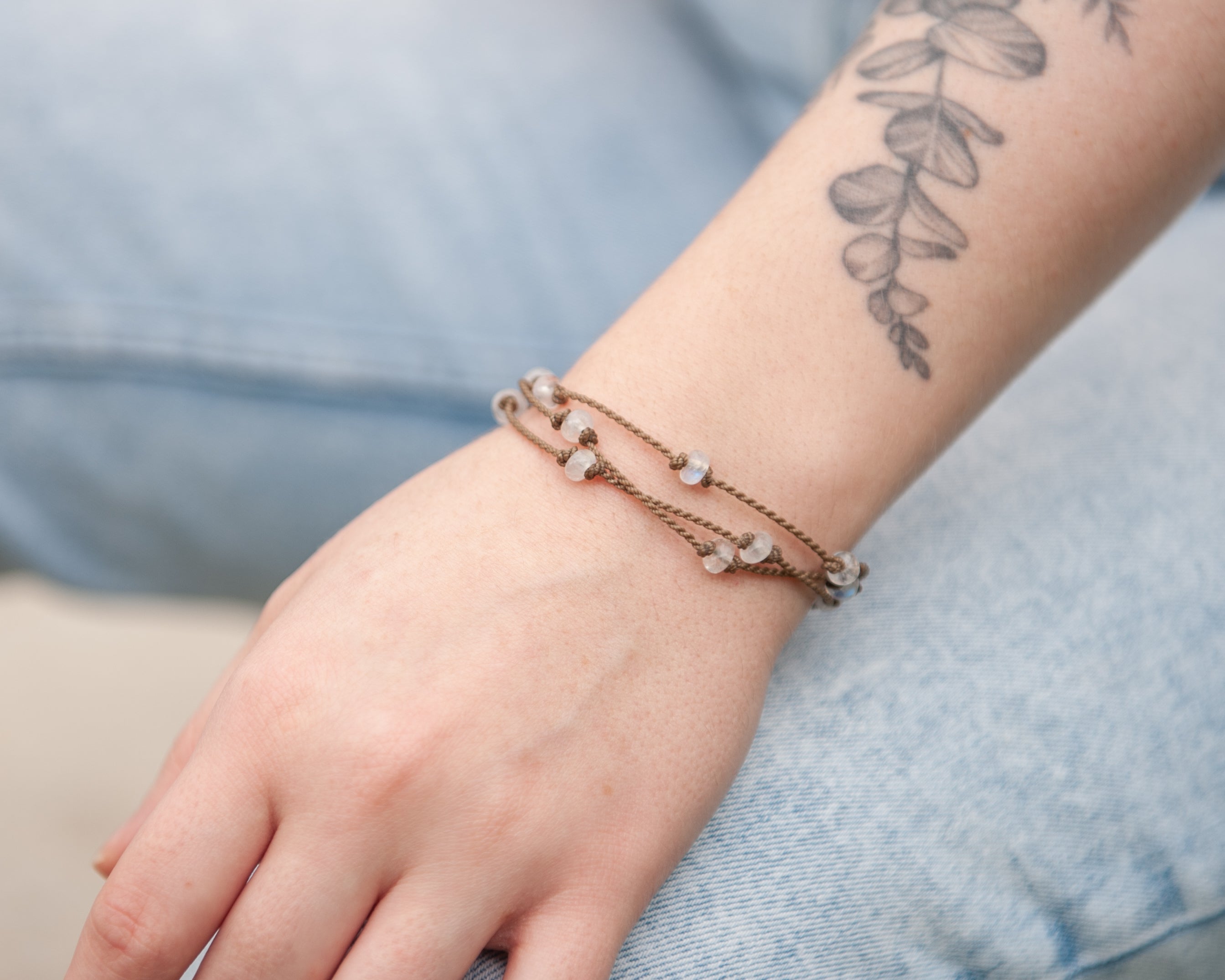Wrap-Rainbow Moonstone Rondelle