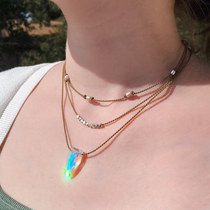 Aurora Quartz Pyramid Necklace