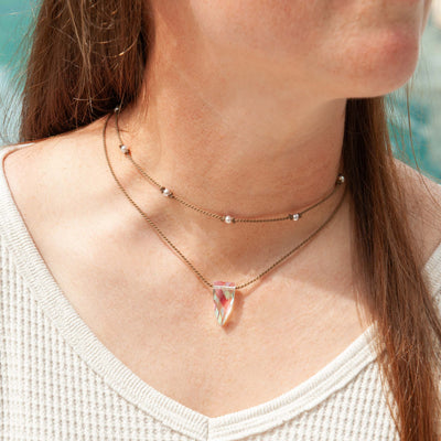 Aurora Quartz Pyramid Necklace