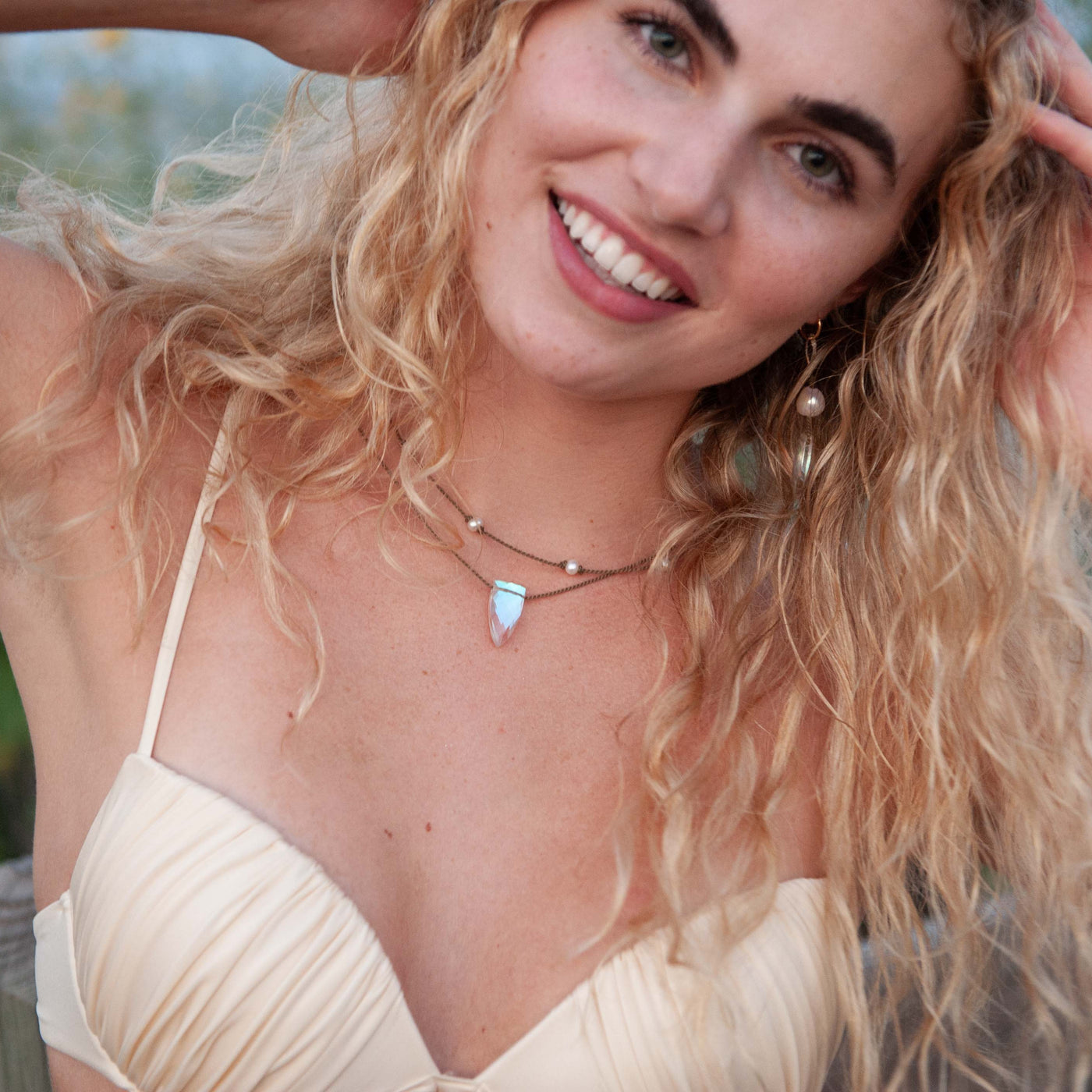 Aurora Quartz Pyramid Necklace