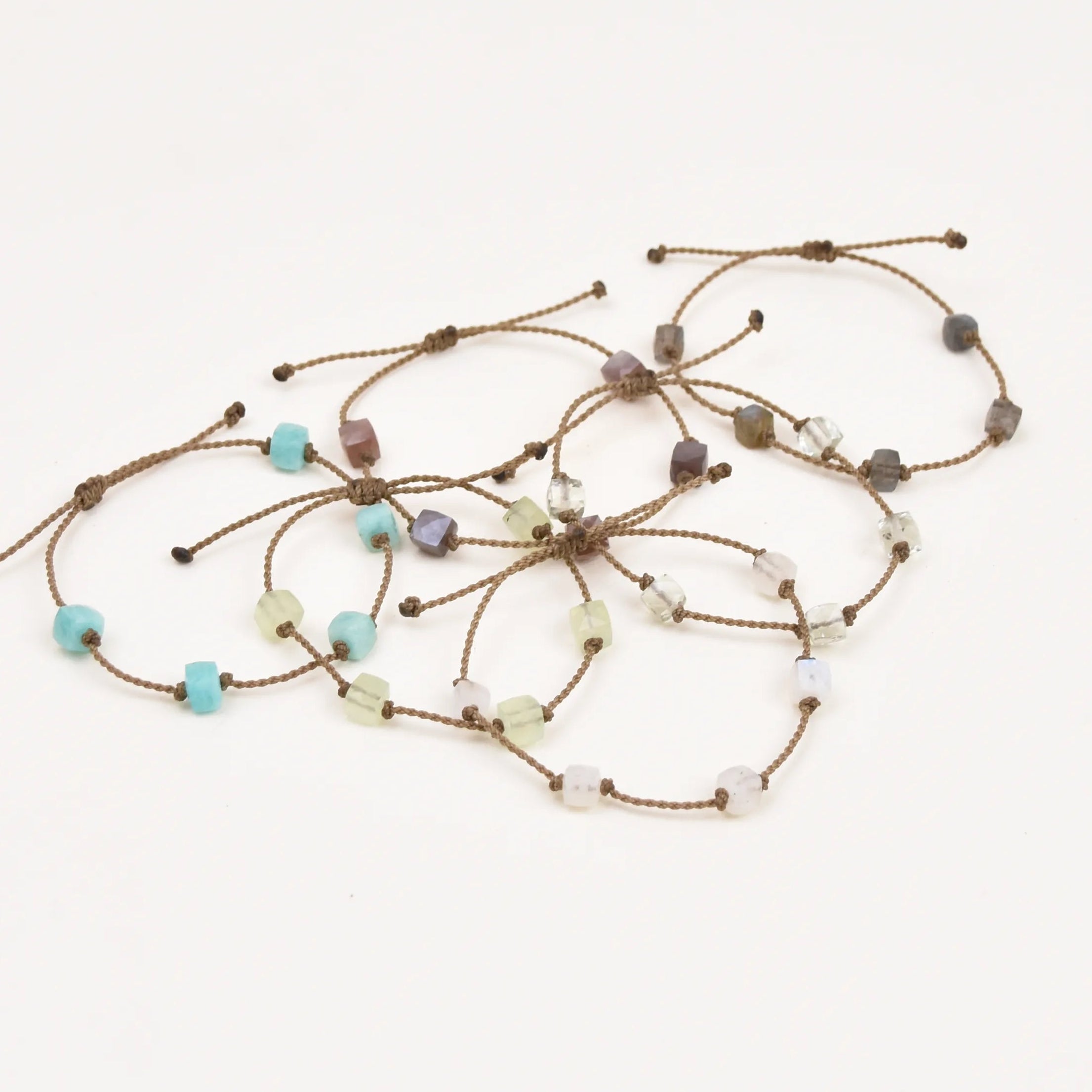 Cube Gemstone Bracelets