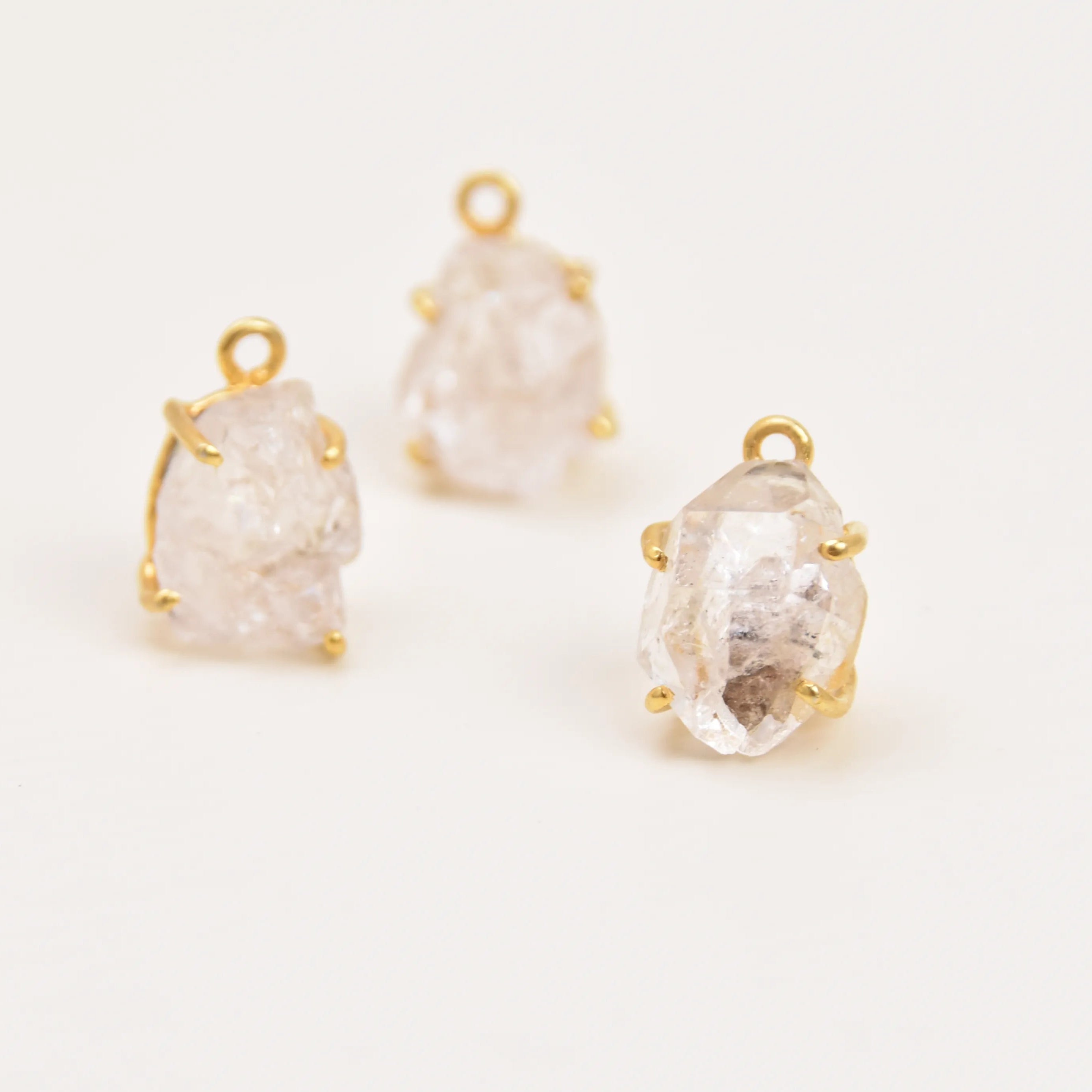 Gold Bezel Herkimer Diamond Necklaces
