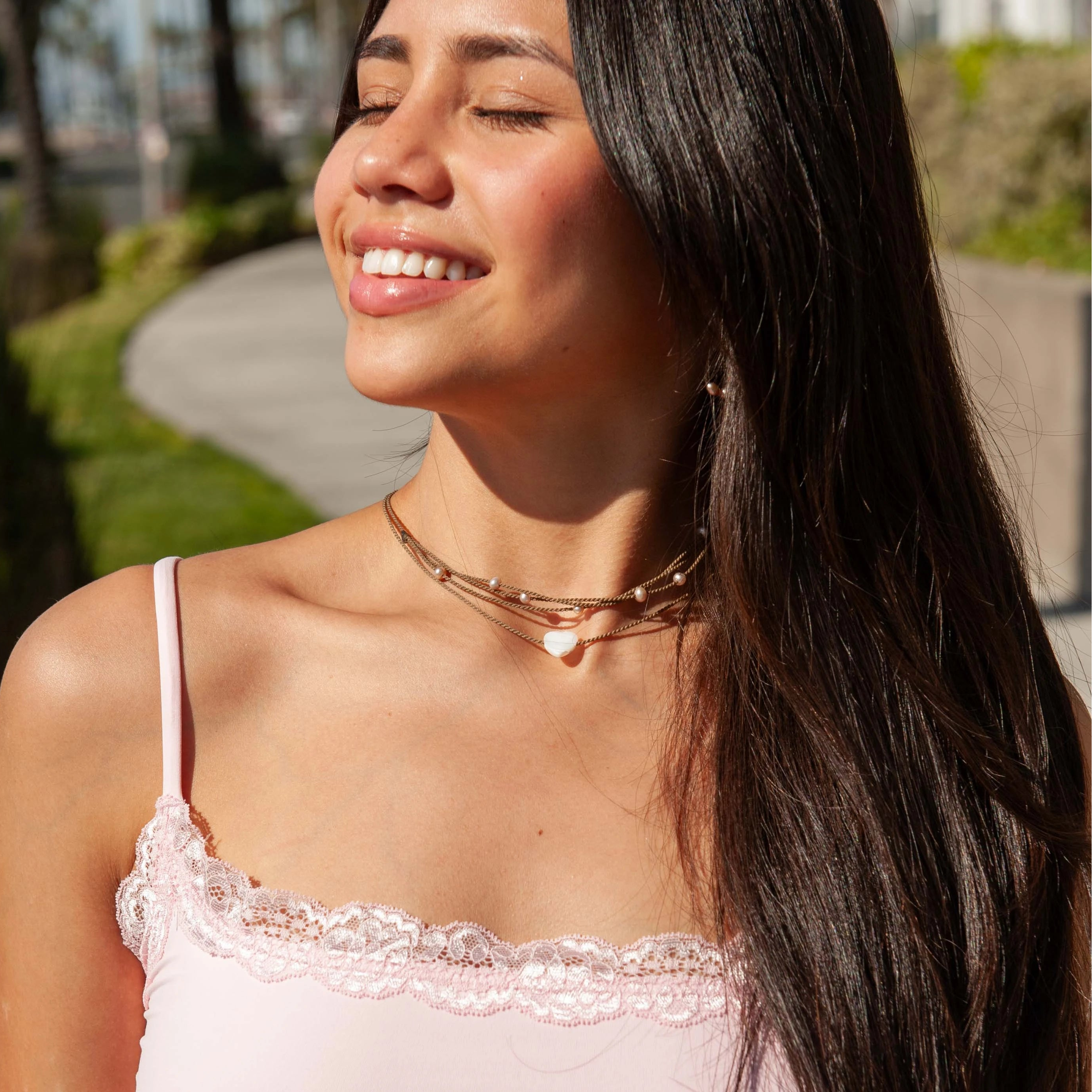 Mother of Pearl Heart Necklace