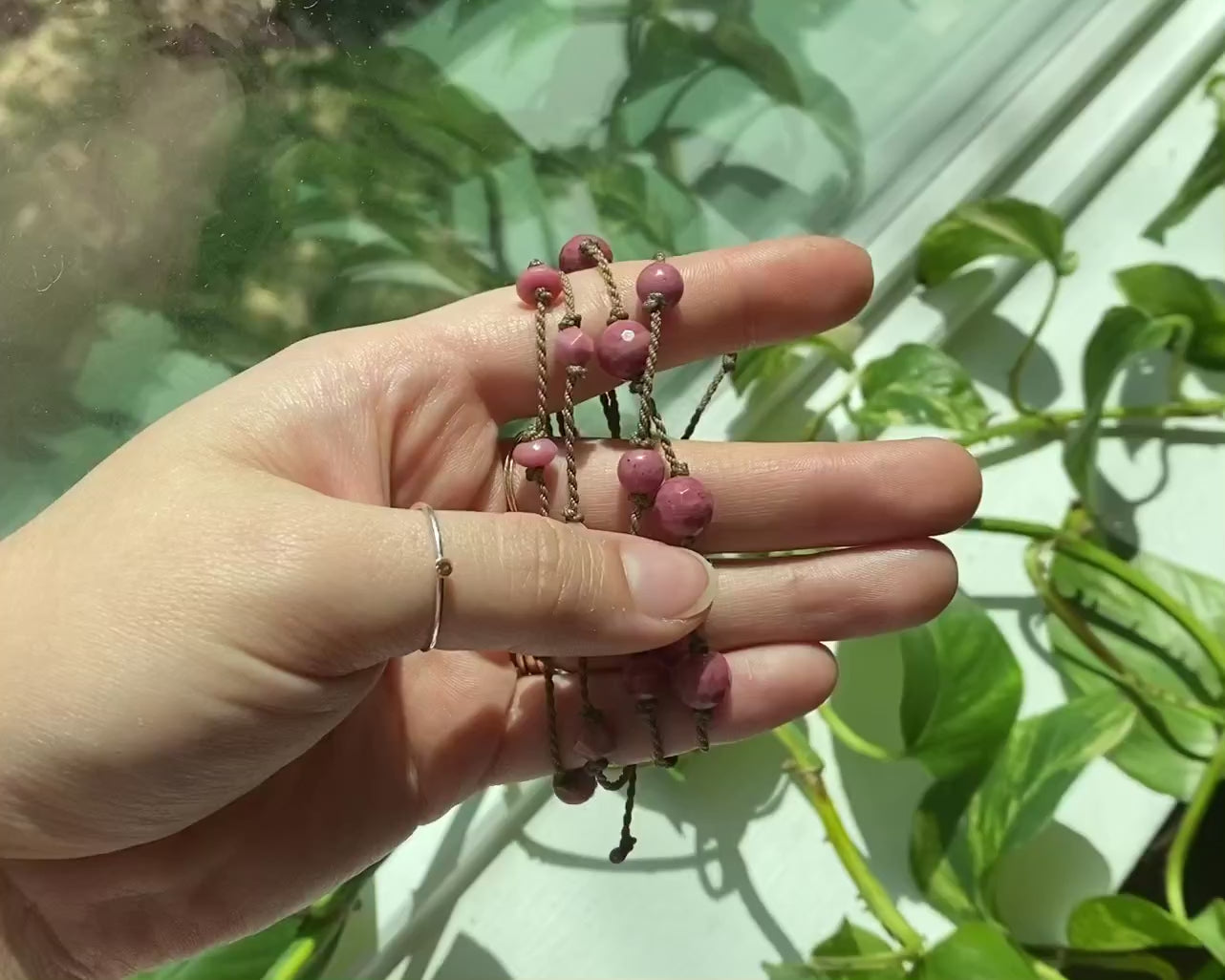 Pink Rhodonite Bracelets