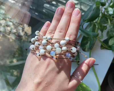 Opalite, Moonstone & Howlite Bracelets