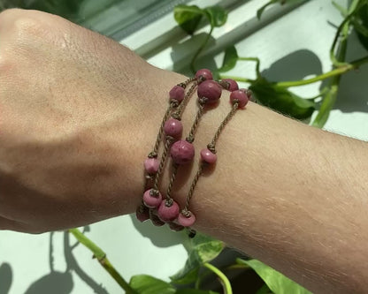 Pink Rhodonite Bracelets