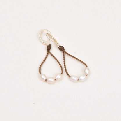 Rice Pearl Loop Earrings