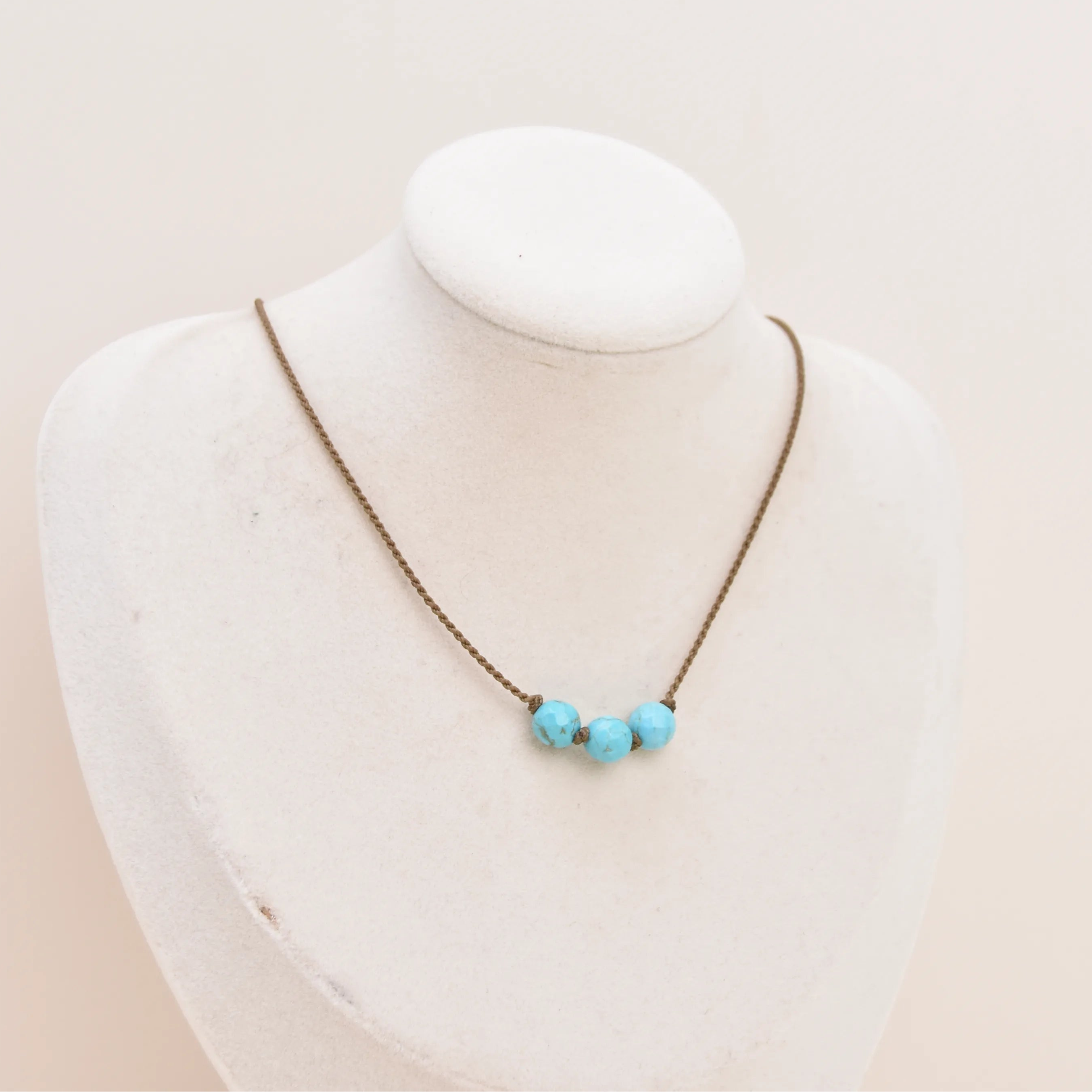 Stone Triple Knotted Necklaces