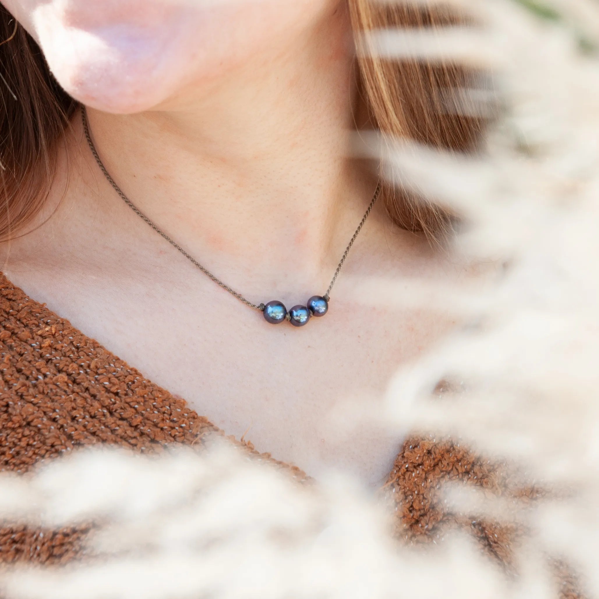 Triple Knotted Necklace - Pearls