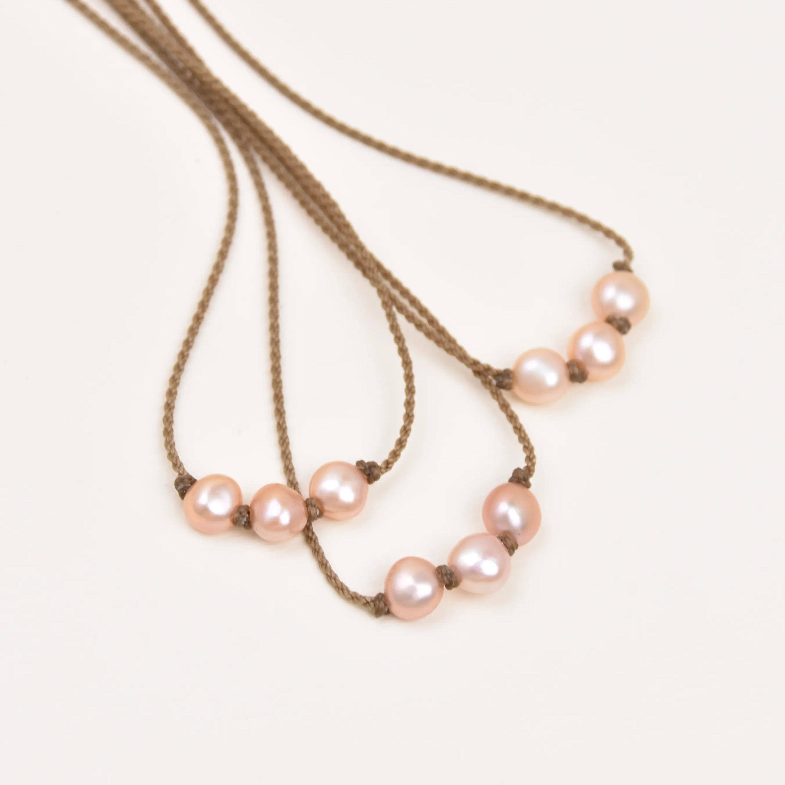 Triple Knotted Necklace - Pearls