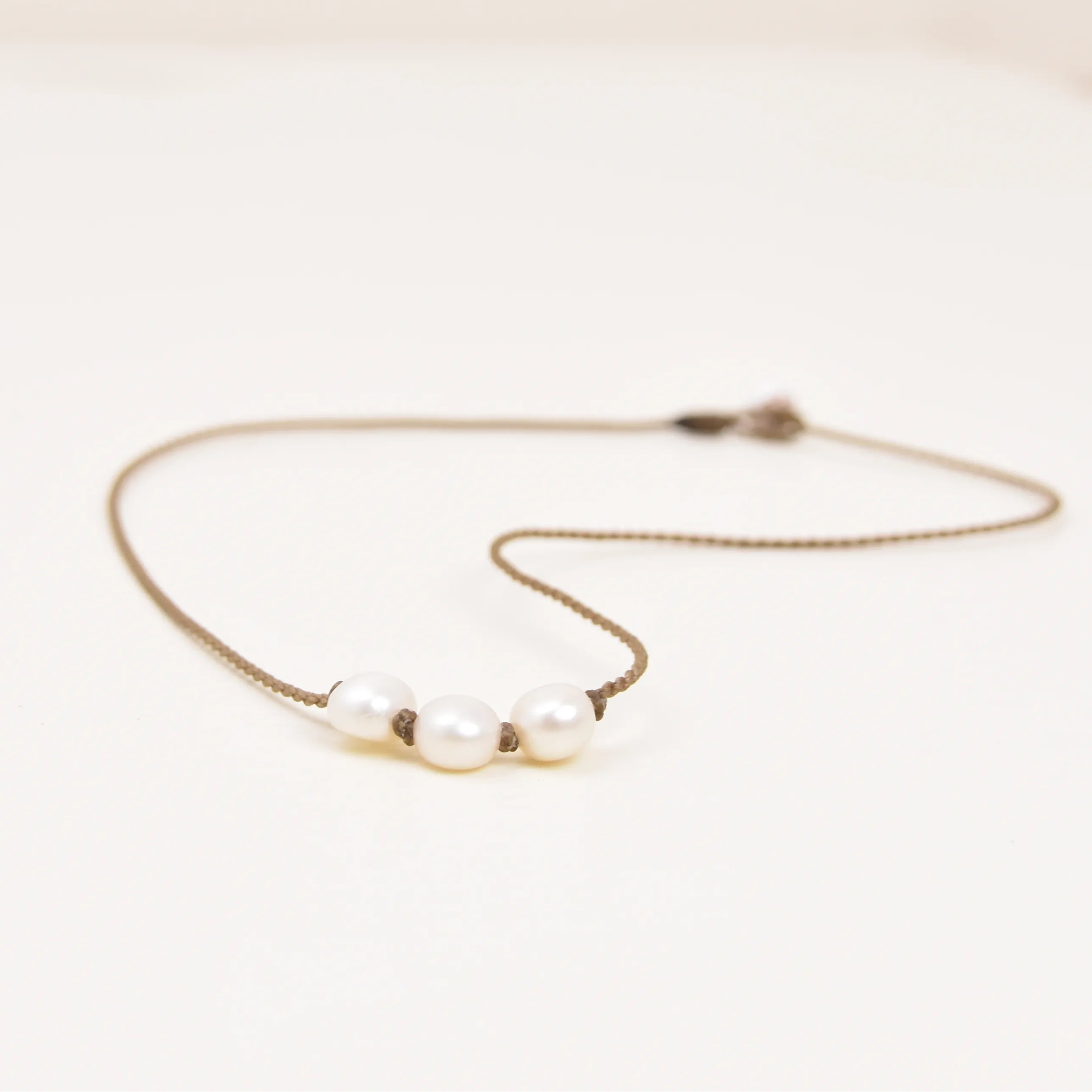 Triple Knotted Necklace - Pearls