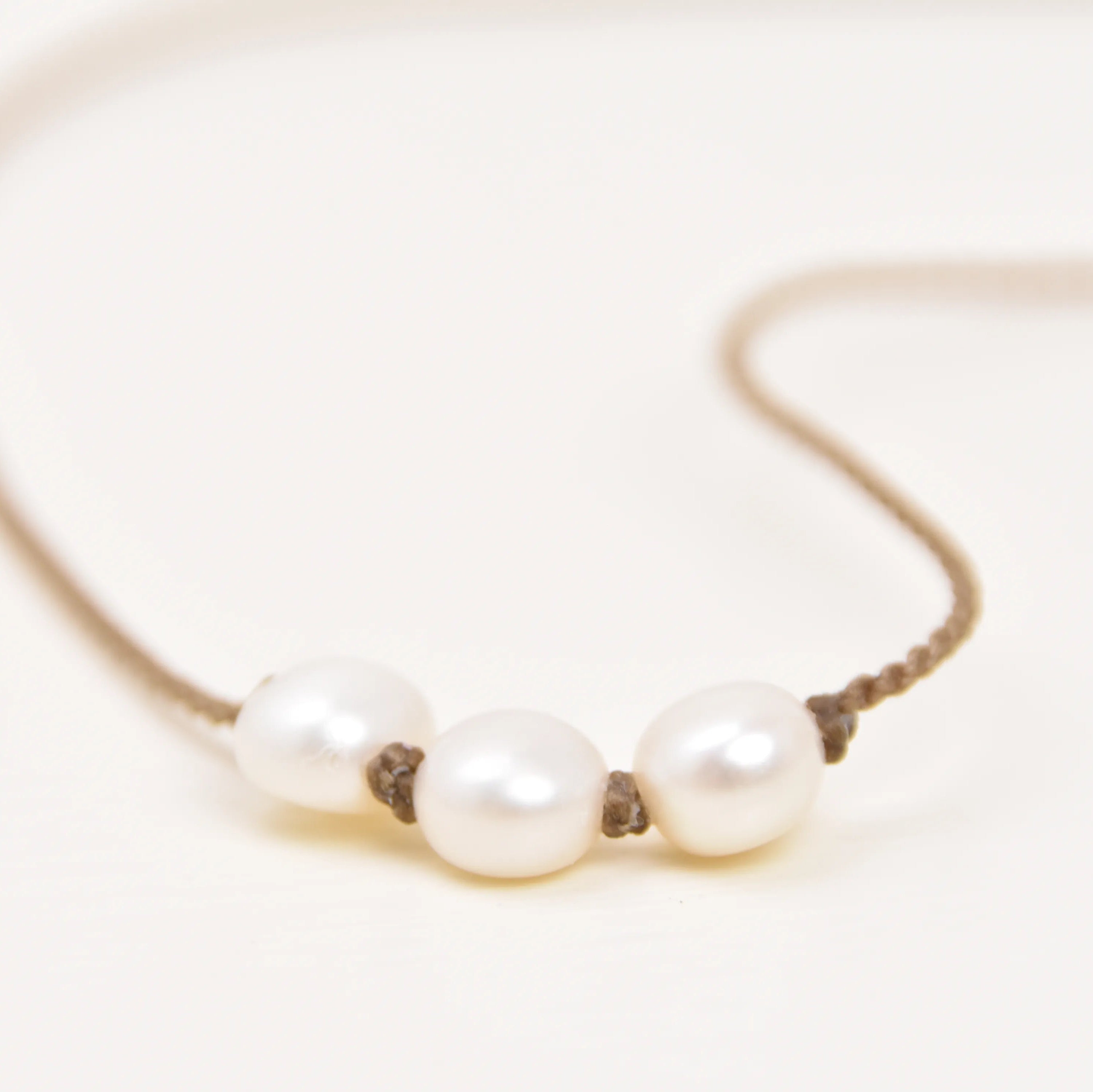 Triple Knotted Necklace - Pearls