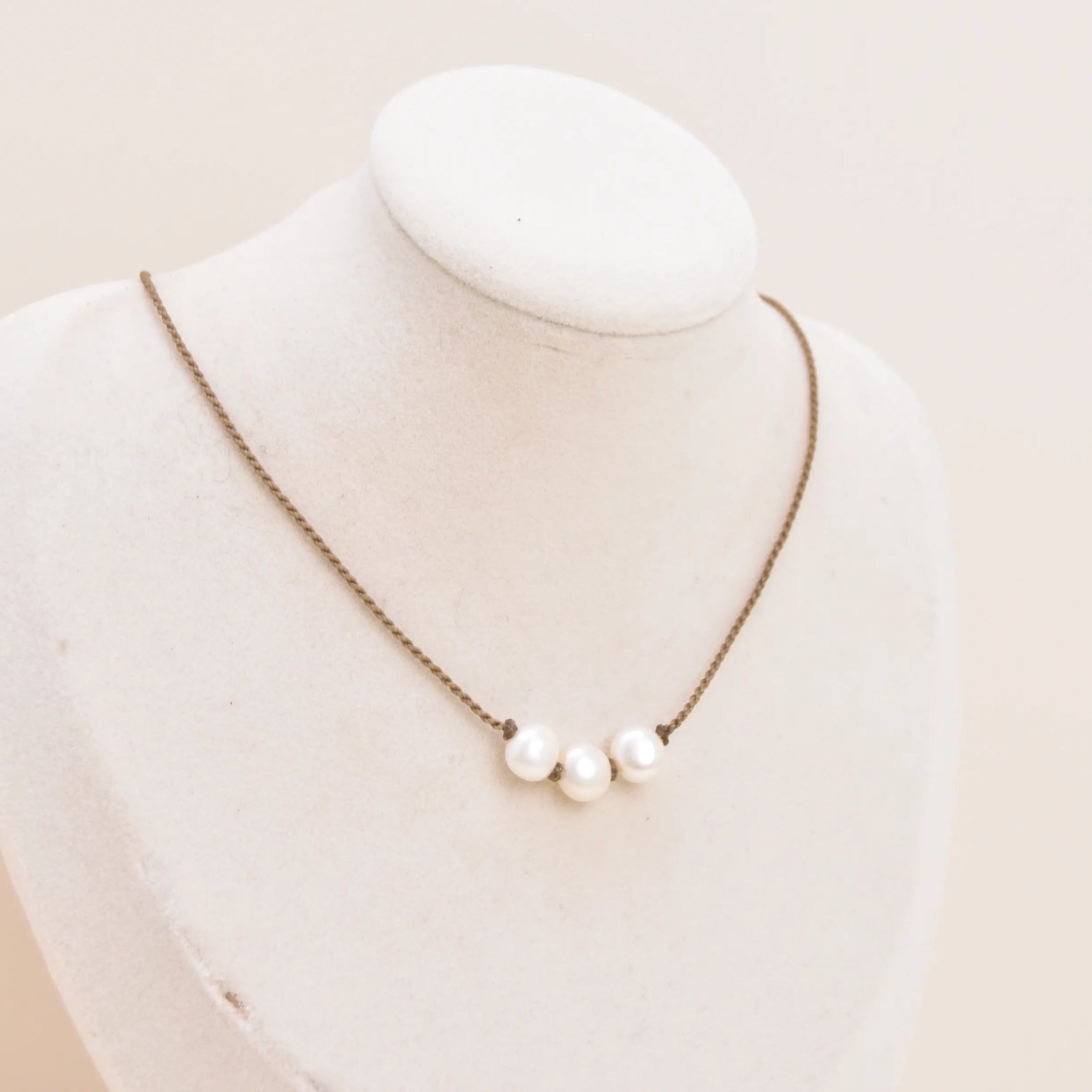 Triple Knotted Necklace - Pearls