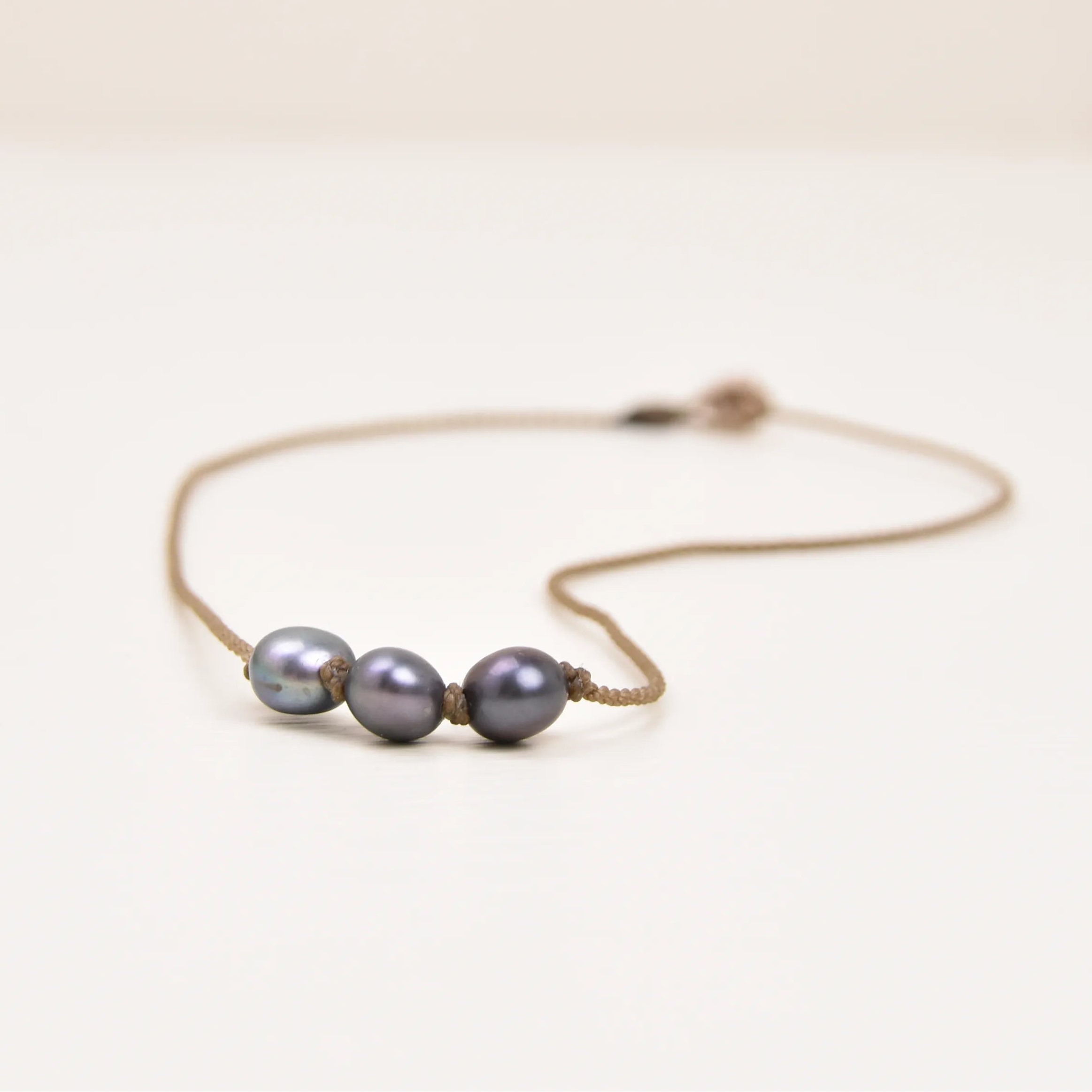 Triple Knotted Necklace - Pearls