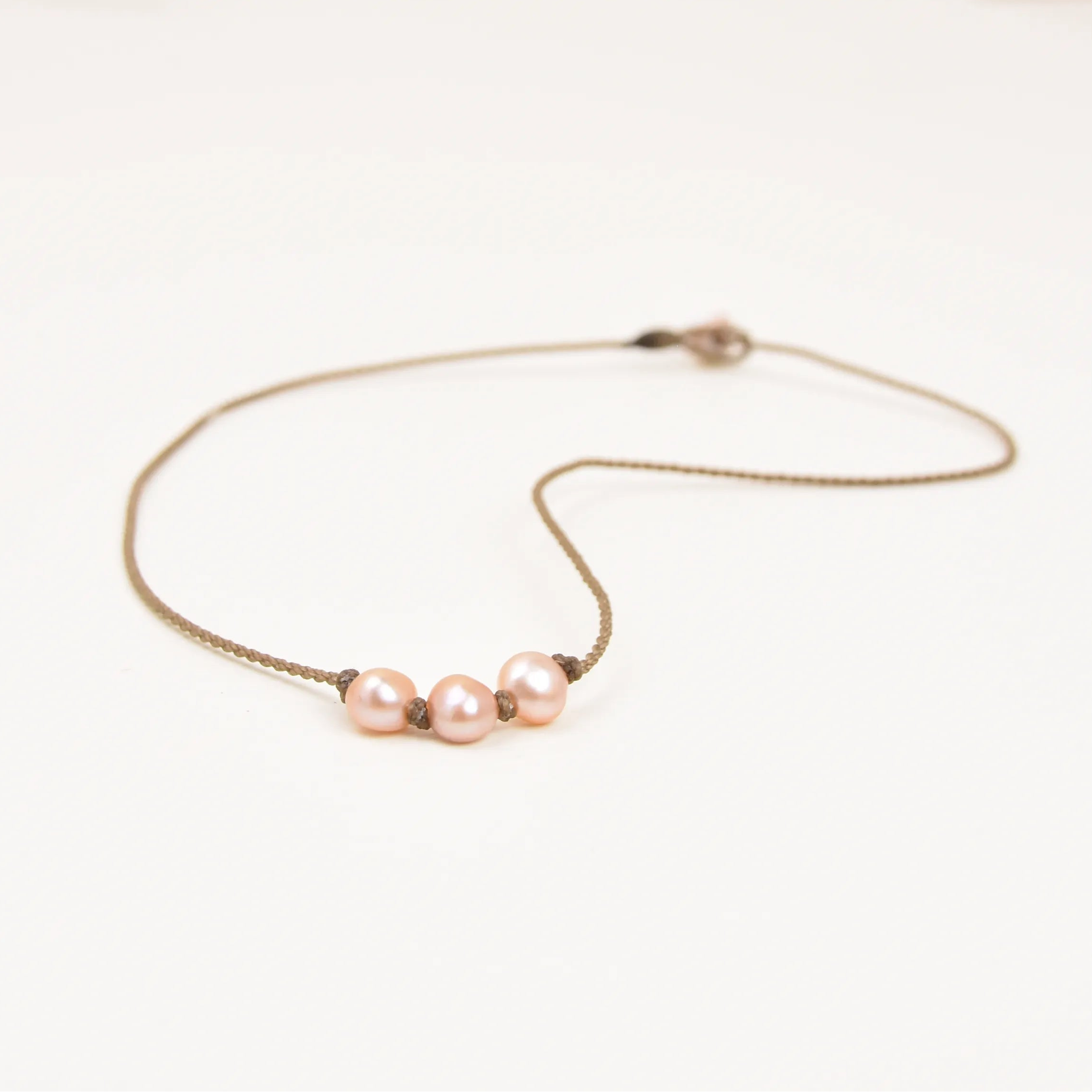 Triple Knotted Necklace - Pearls