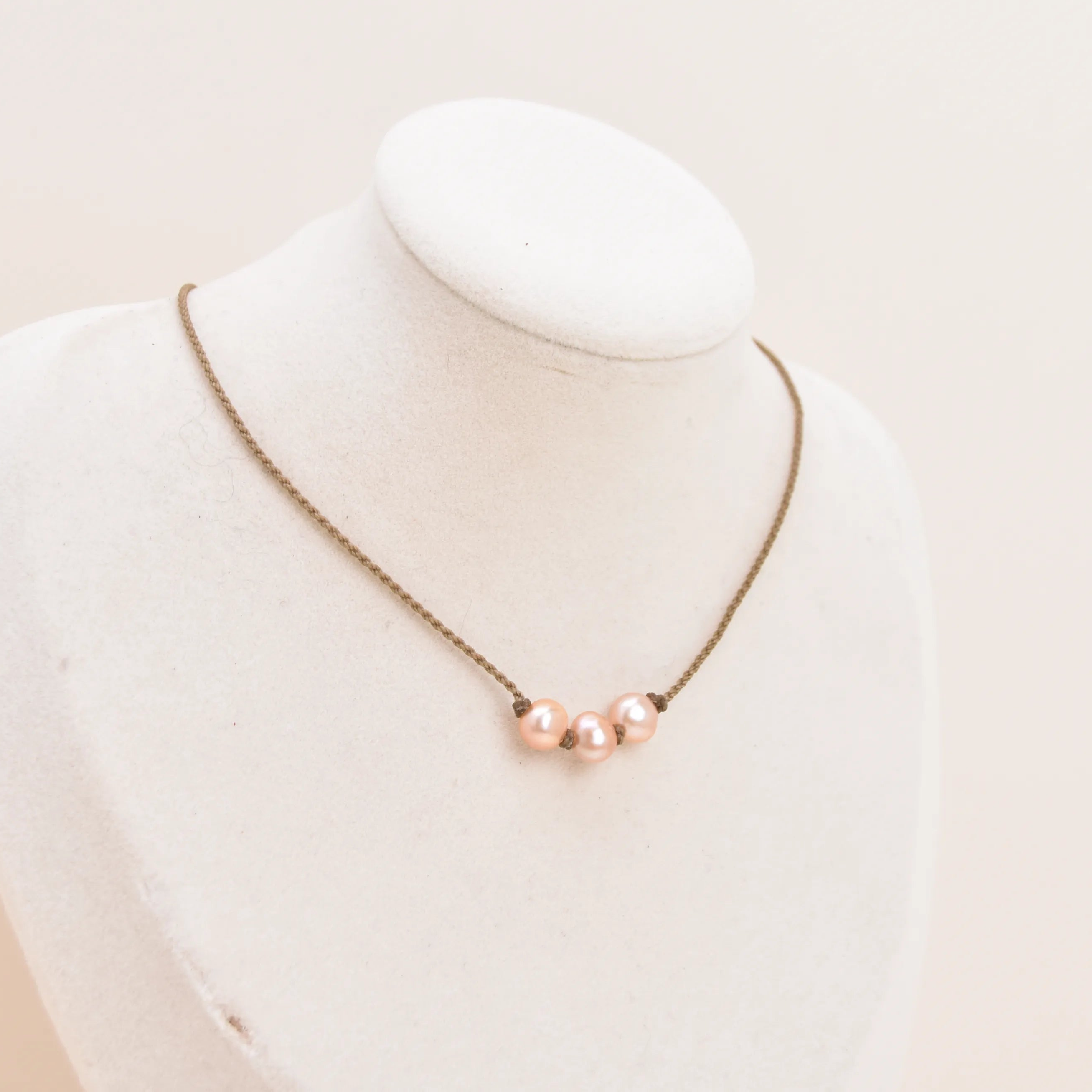 Triple Knotted Necklace - Pearls