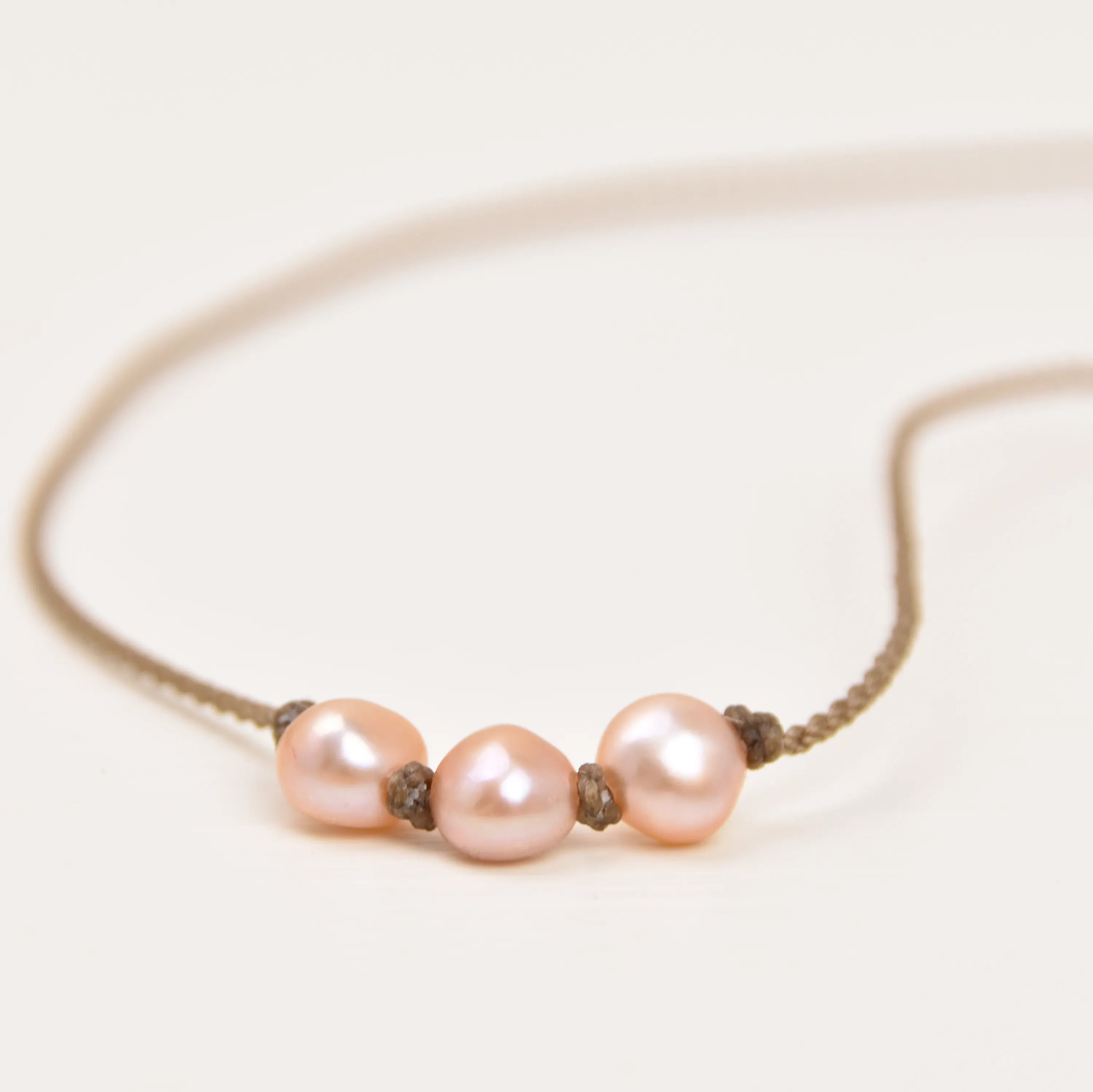 Triple Knotted Necklace - Pearls