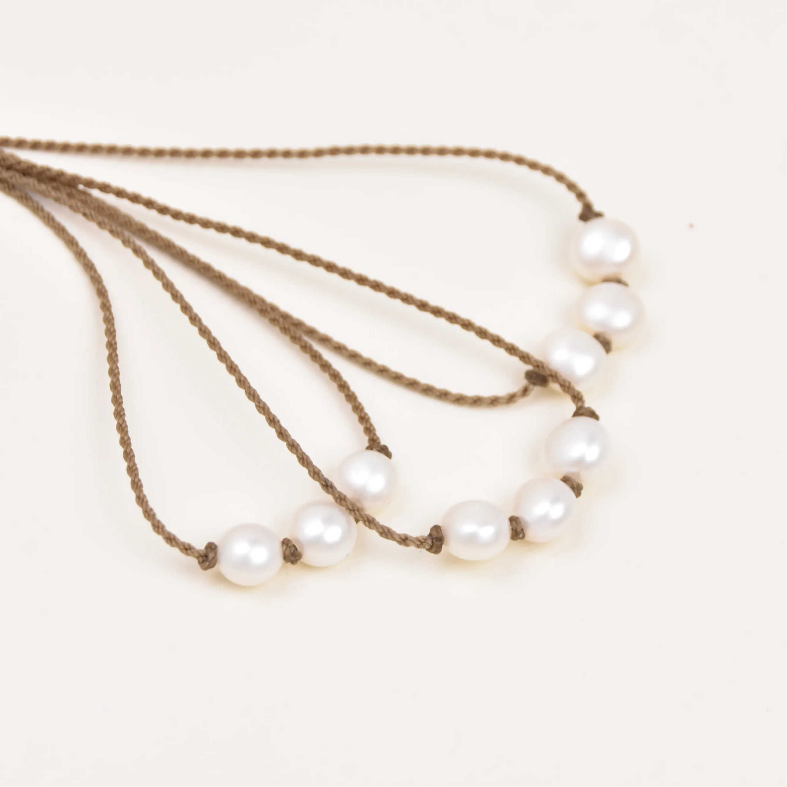 Triple Knotted Necklace - Pearls