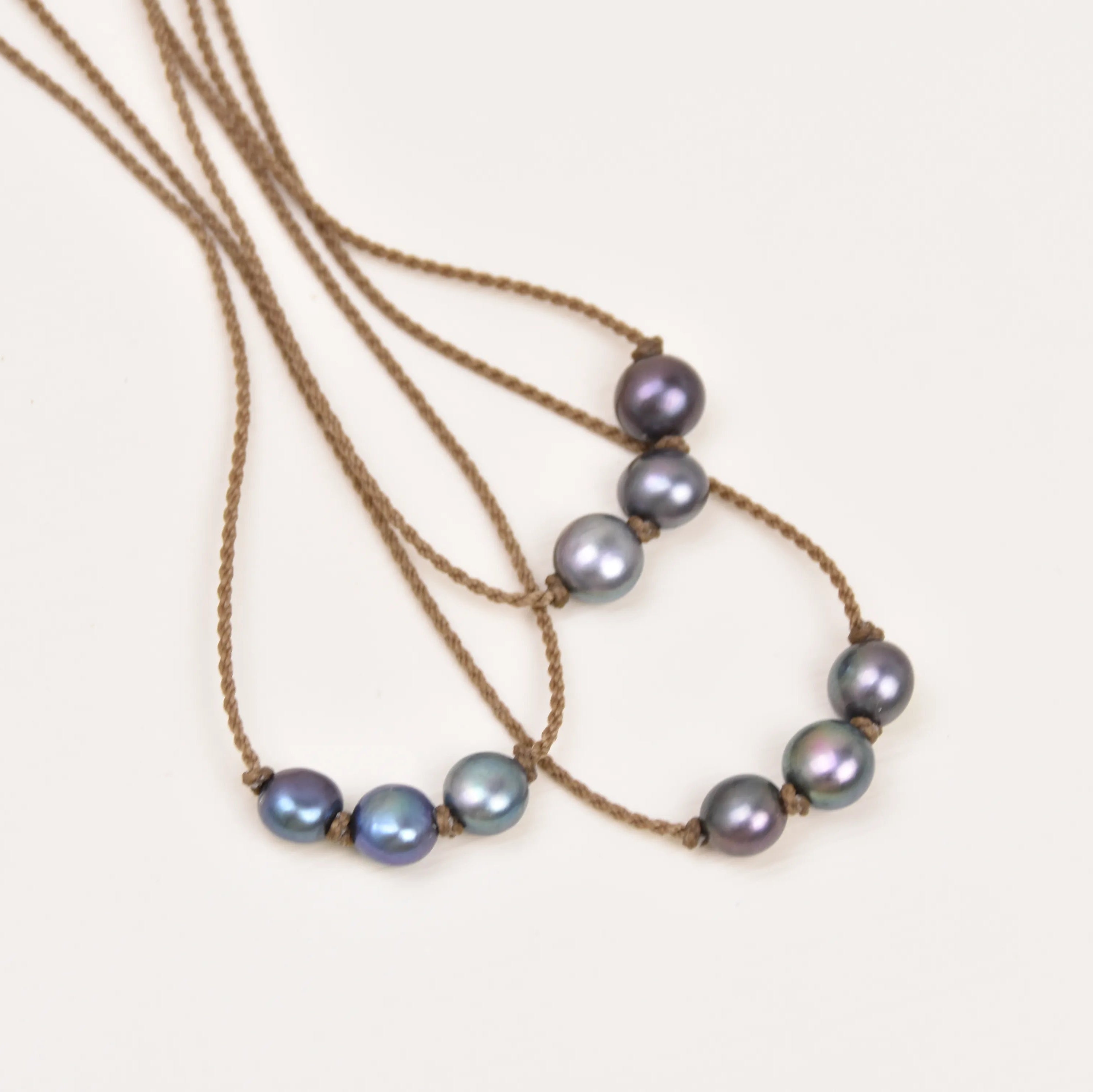 Triple Knotted Necklace - Pearls