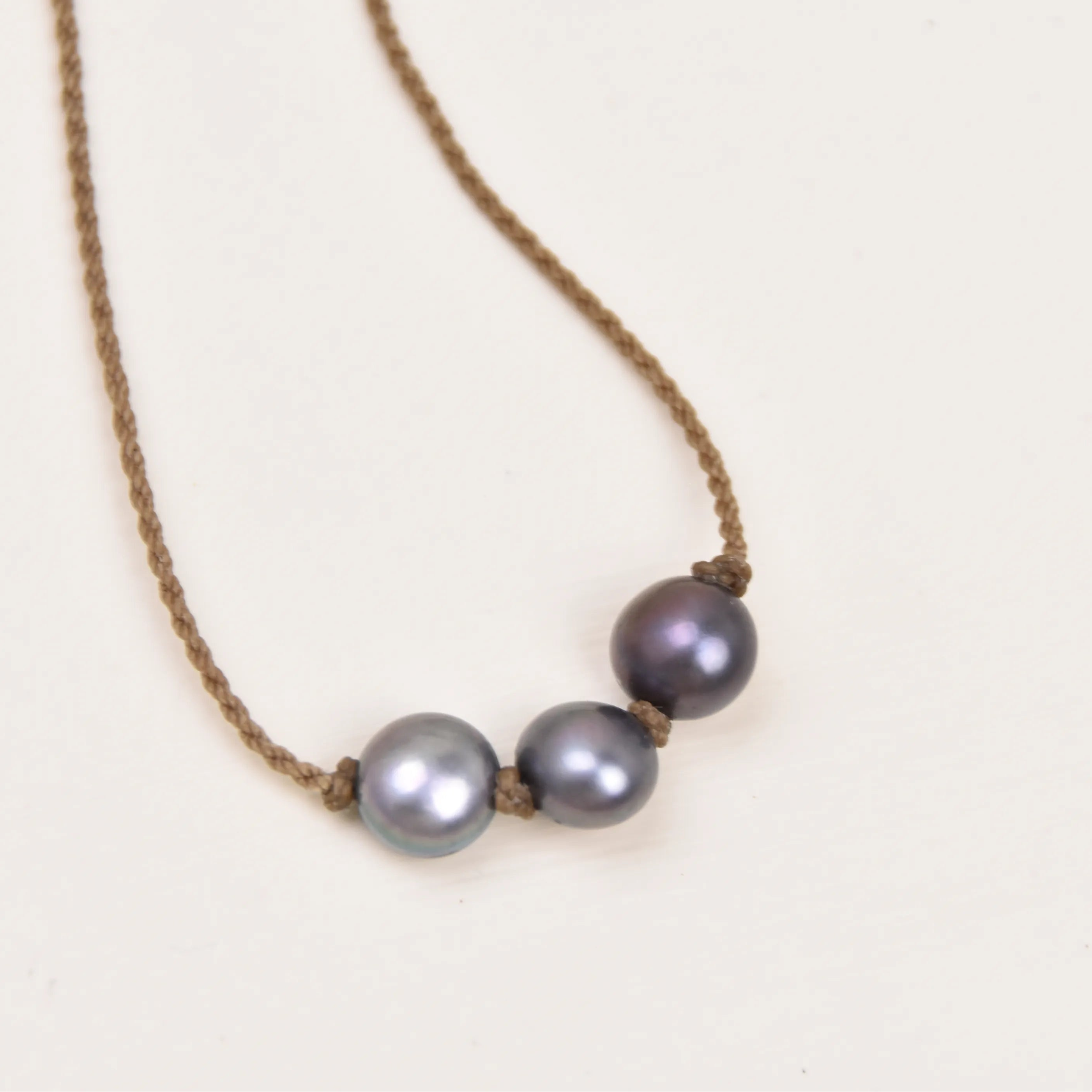 Triple Knotted Necklace - Pearls