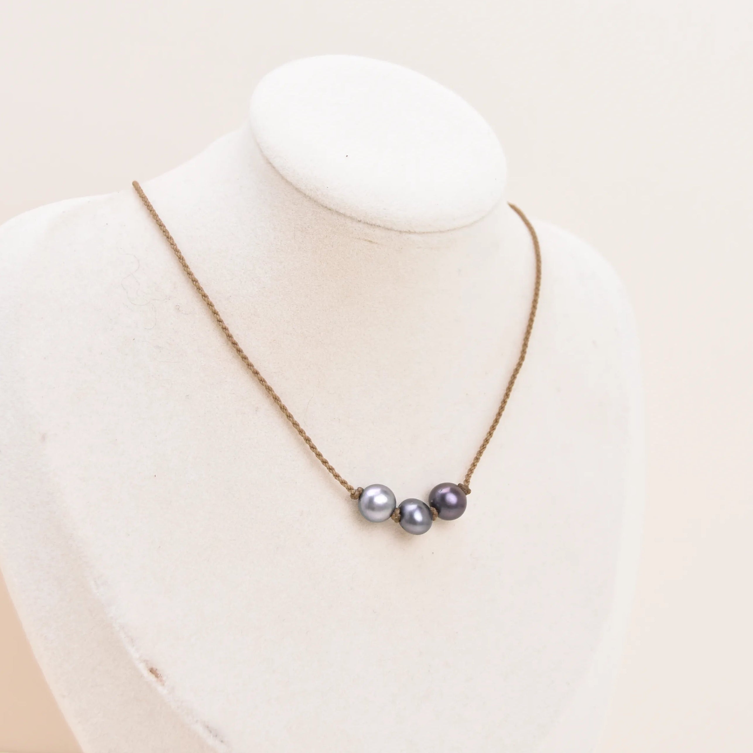 Triple Knotted Necklace - Pearls