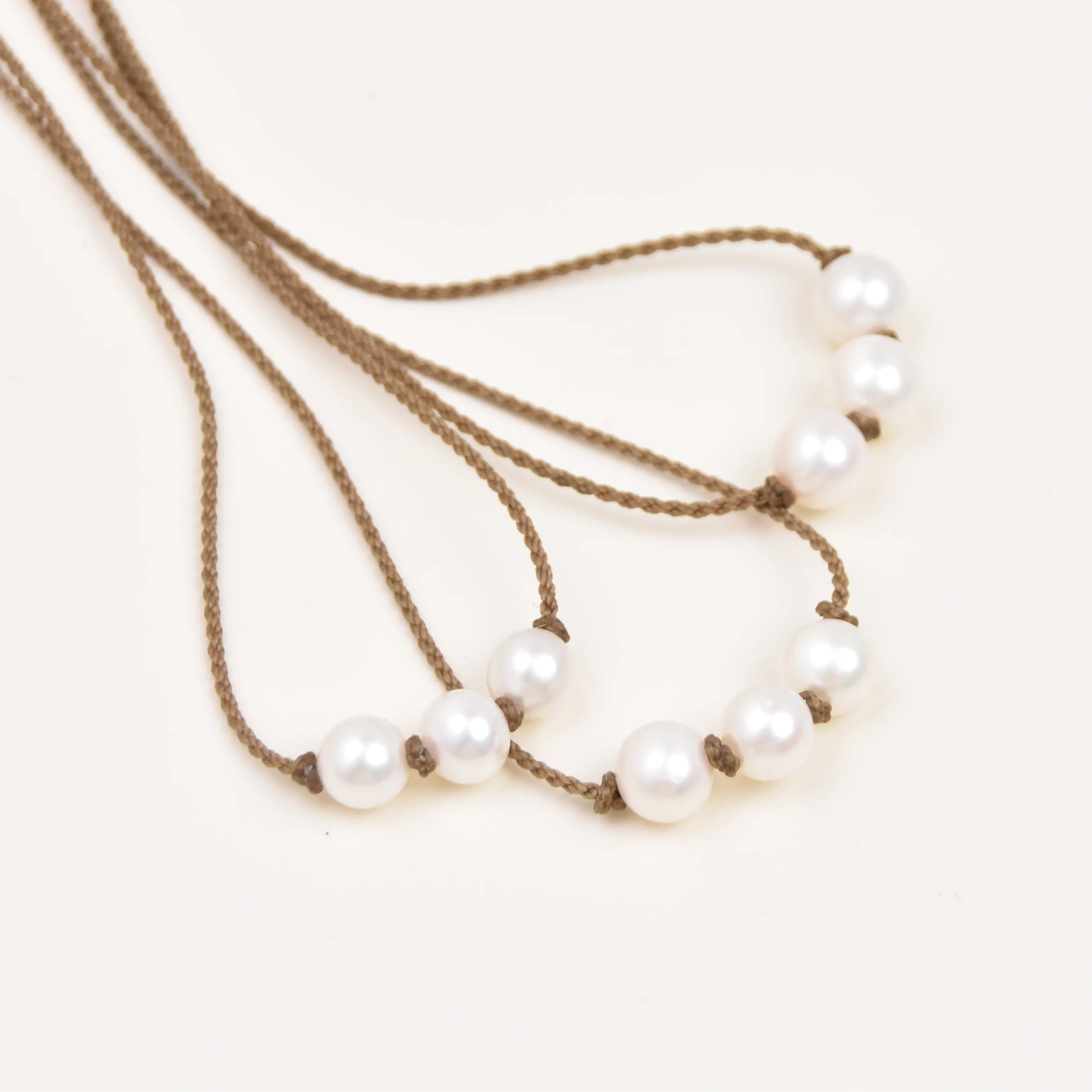 Triple Knotted Necklace - Pearls