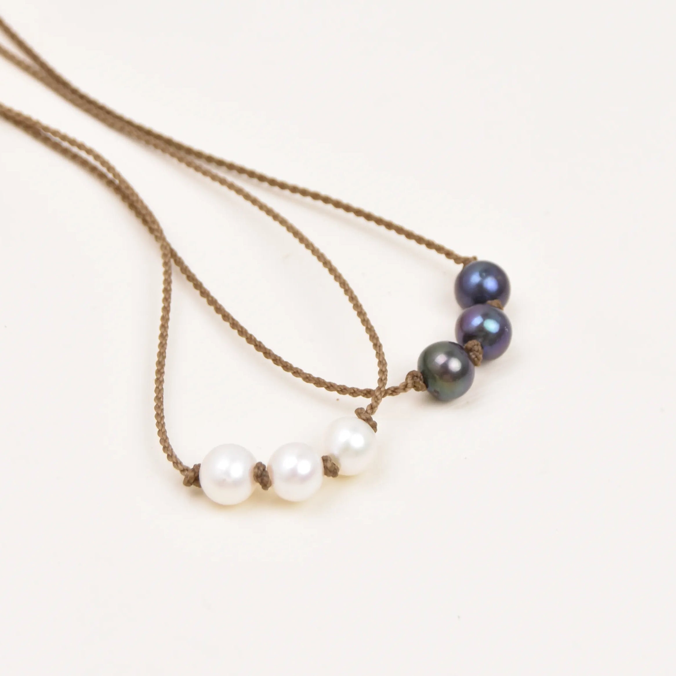 Triple Knotted Necklace - Pearls