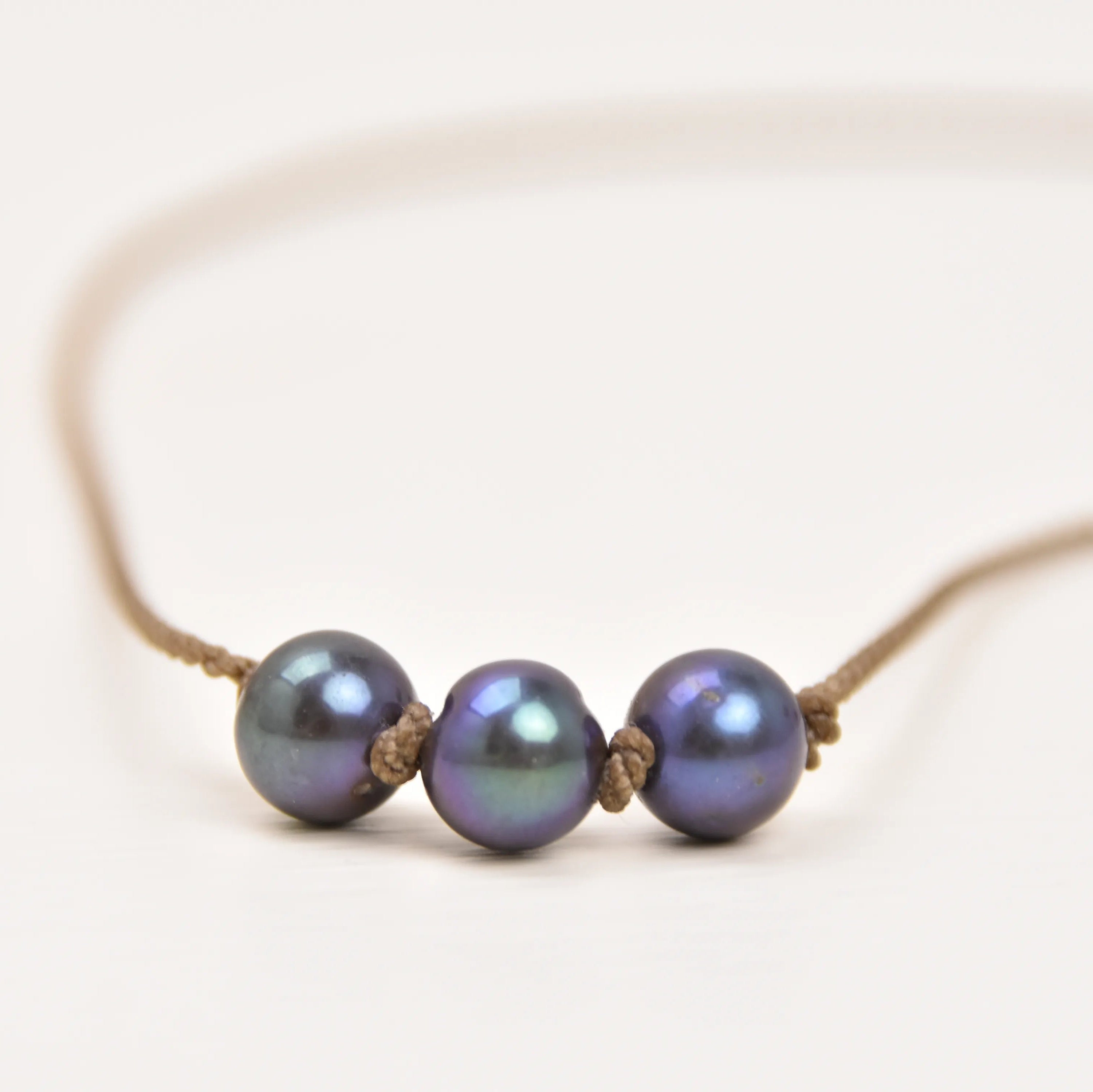 Triple Knotted Necklace - Pearls