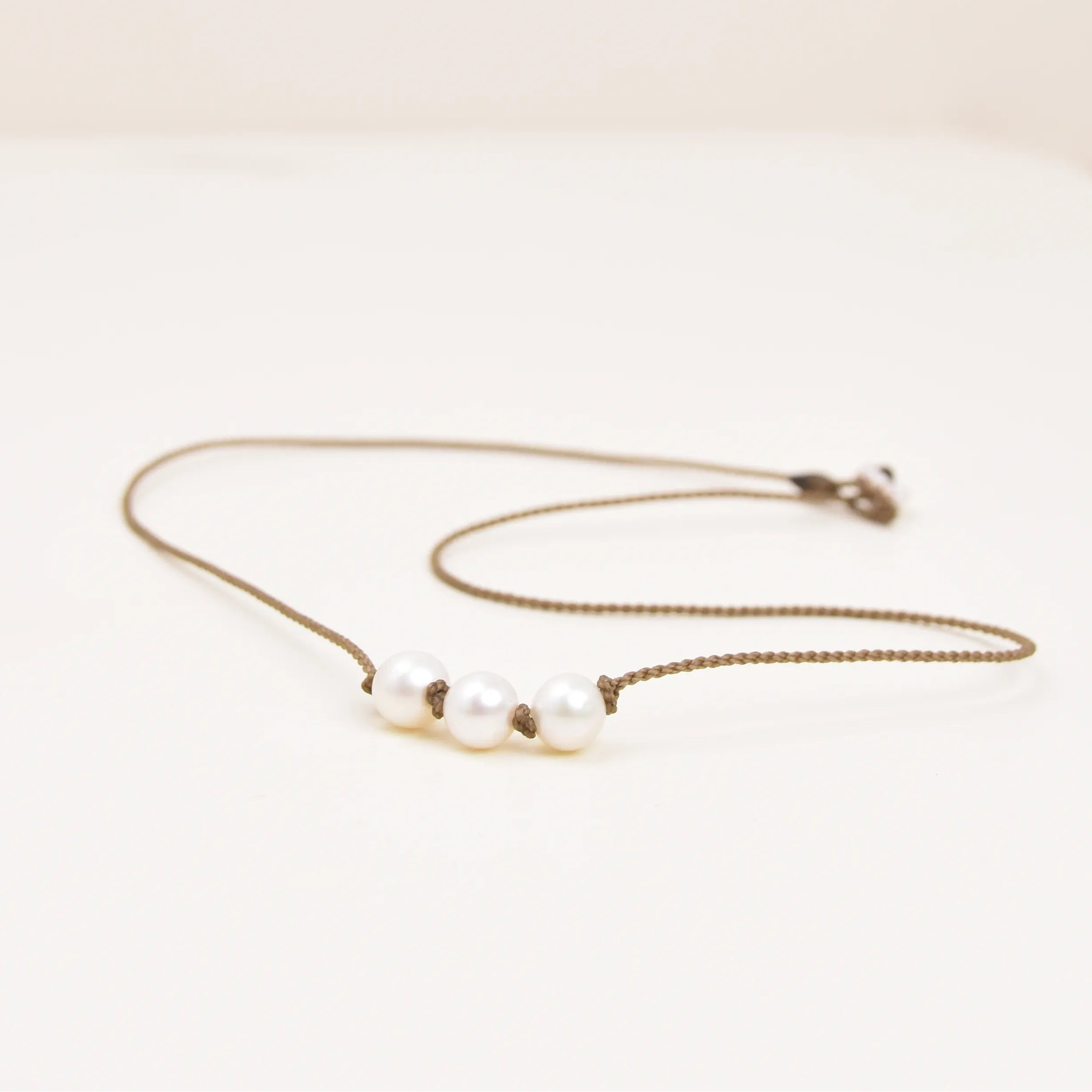 Triple Knotted Necklace - Pearls