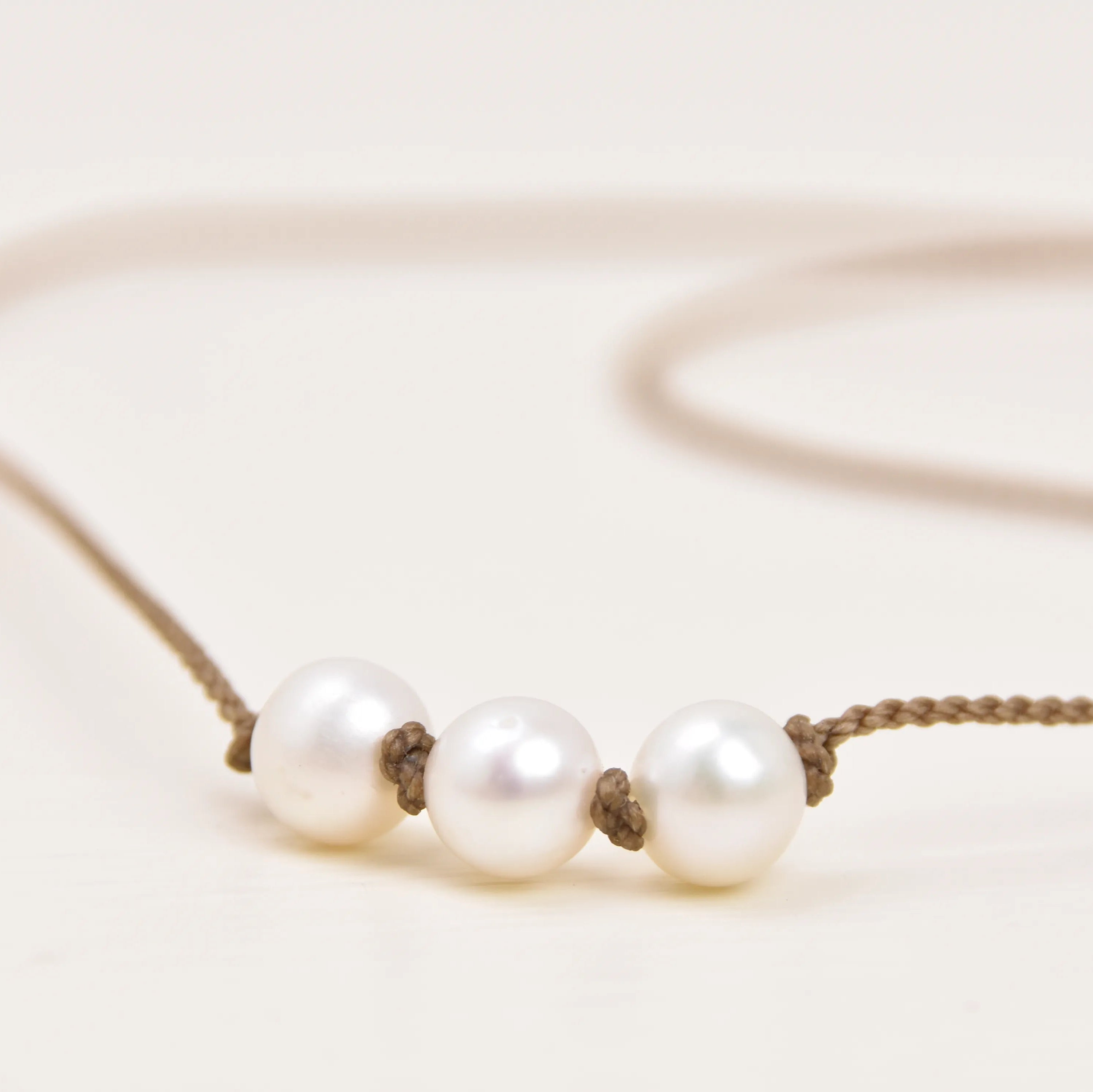 Triple Knotted Necklace - Pearls