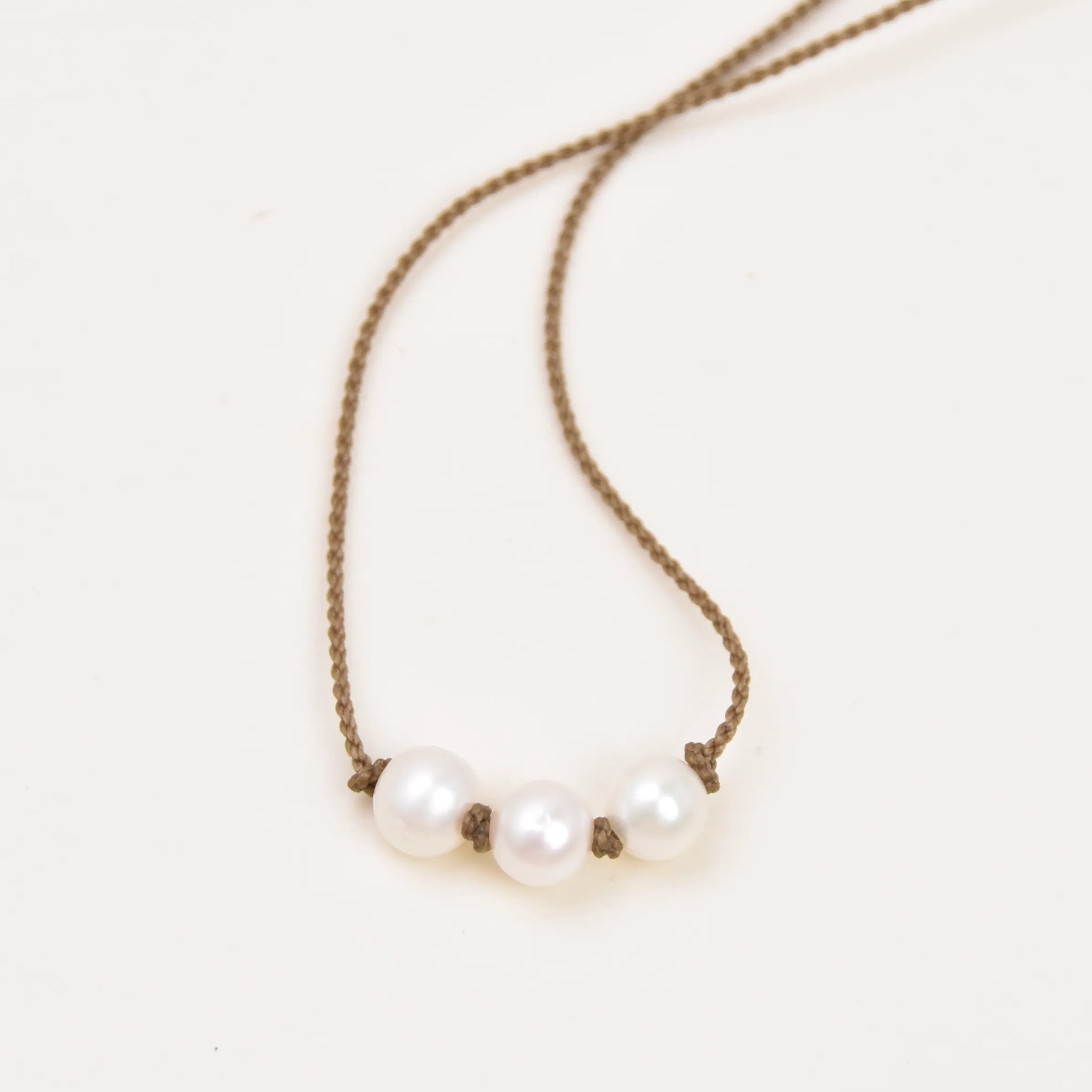 Triple Knotted Necklace - Pearls