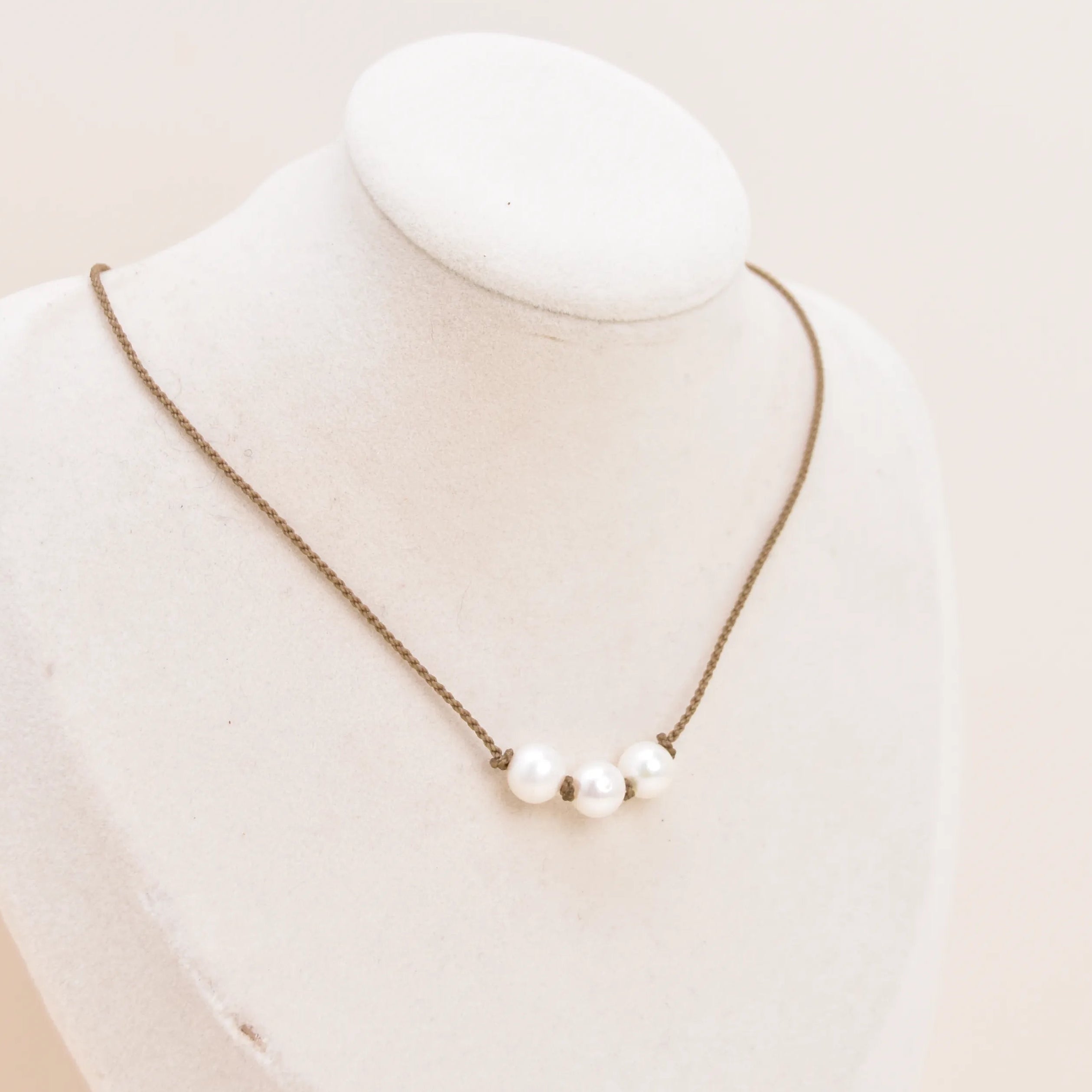 Triple Knotted Necklace - Pearls