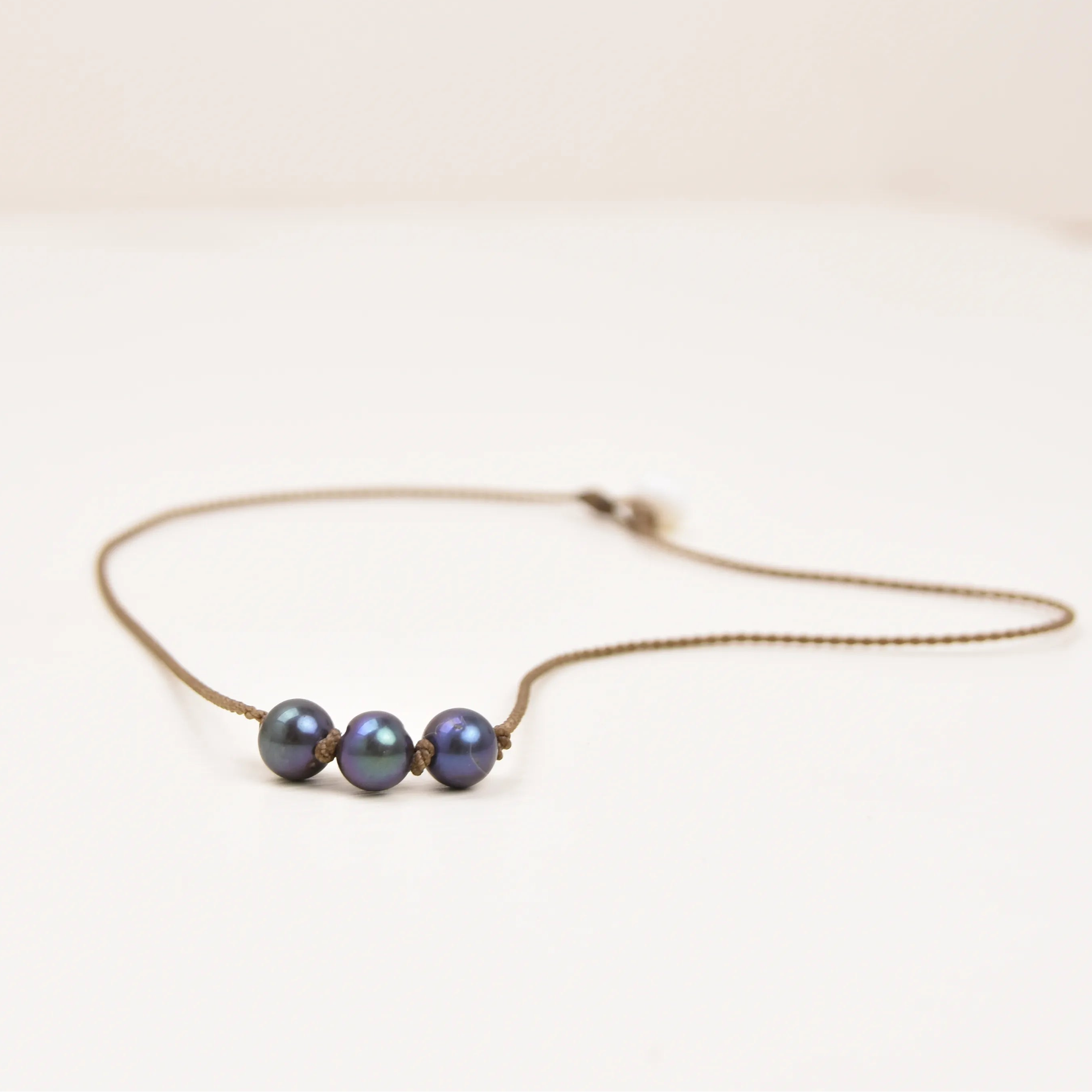 Triple Knotted Necklace - Pearls
