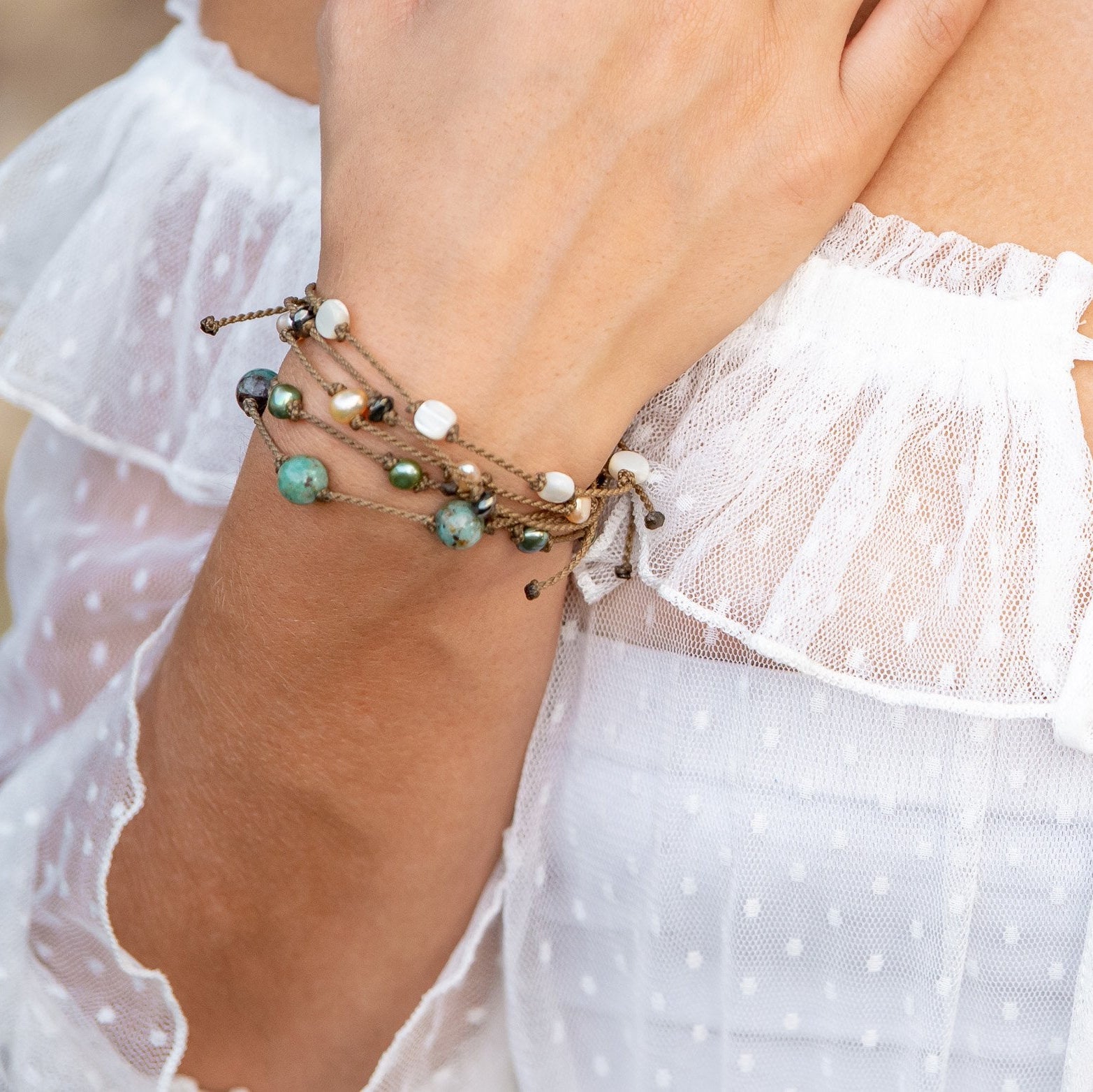 Stone Rondelle Bracelets