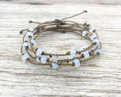 Bracelet-0142-Opalite Faceted Rondelle Petite