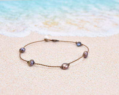 Mermaid + Peacock Pearl Princess Anklets