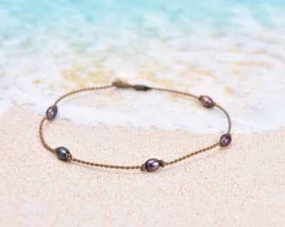 Mermaid + Peacock Pearl Princess Anklets