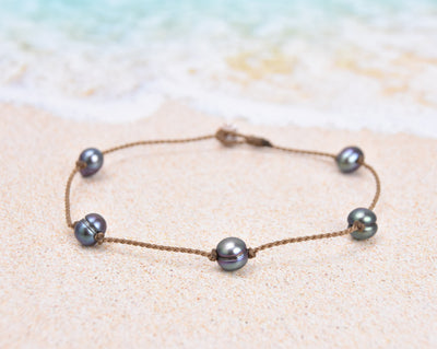 Mermaid + Peacock Pearl Princess Anklets