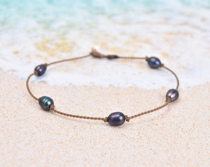 Mermaid + Peacock Pearl Princess Anklets