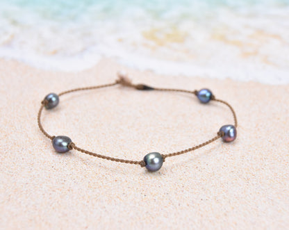Mermaid + Peacock Pearl Princess Anklets