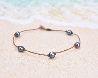 Mermaid + Peacock Pearl Princess Anklets