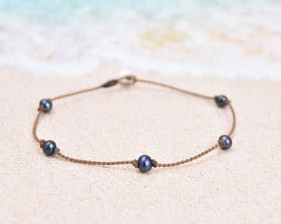 Mermaid + Peacock Pearl Princess Anklets