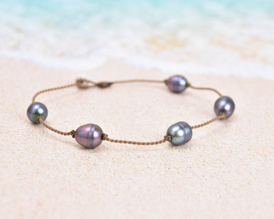 Mermaid + Peacock Pearl Princess Anklets