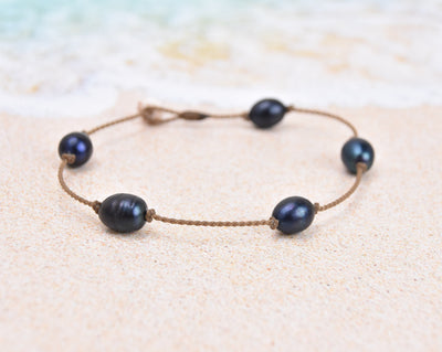 Mermaid + Peacock Pearl Princess Anklets